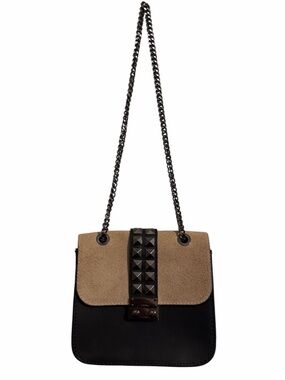Italian Leather Purse Studded Crossbody & Shoulder Bag Chain Strap Made in Italy